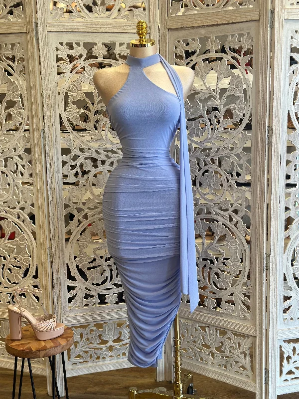 Empire Waist Women Dress to Accentuate the Bust and Conceal the WaistHigh Neck Midi Dress- Stretchy,Estira Empire Waist Women Dress to Accentuate the Bust and Conceal the WaistHigh Neck Midi Dress- Stretchy,Estira