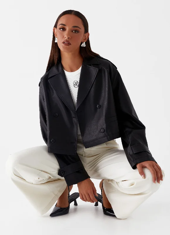 Women's Slim - Fit Blazers in Charcoal Gray for a Professional AppearanceBryson Cropped Jacket - Black Women's Slim - Fit Blazers in Charcoal Gray for a Professional AppearanceBryson Cropped Jacket - Black