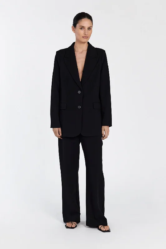 Single - Breasted Women's Tweed Blazers with Gold Buttons for a Classic LookCELINE BLACK BLAZER Single - Breasted Women's Tweed Blazers with Gold Buttons for a Classic LookCELINE BLACK BLAZER