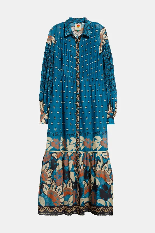 Sheath Women Dress with a Tailored Fit for a Professional LookChill Maxi Shirtdress in Blue Anika Sheath Women Dress with a Tailored Fit for a Professional LookChill Maxi Shirtdress in Blue Anika