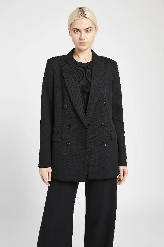 Single - Breasted Women's Corduroy Blazers in Mustard Yellow for an Autumn VibeDouble Breasted Blazer - Black Single - Breasted Women's Corduroy Blazers in Mustard Yellow for an Autumn VibeDouble Breasted Blazer - Black