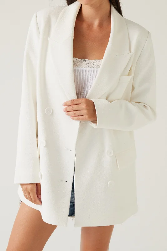 Oversized Women's Checkered Blazers in Black and White for a Trendy StyleDove Blazer | Porcelain Oversized Women's Checkered Blazers in Black and White for a Trendy StyleDove Blazer | Porcelain