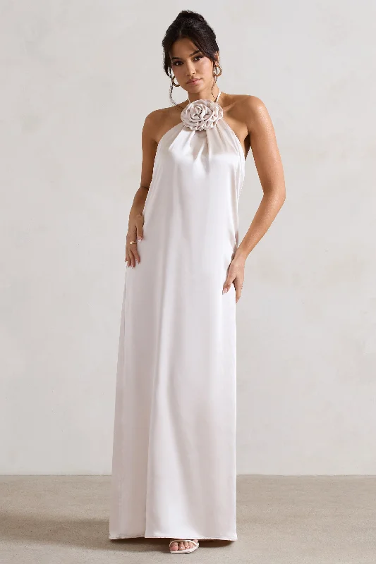 Little Black Women Dress with Sequins for a Glamorous Night OutEverleigh | Cream Satin Relaxed Fit Maxi Column Dress With Corsage Little Black Women Dress with Sequins for a Glamorous Night OutEverleigh | Cream Satin Relaxed Fit Maxi Column Dress With Corsage