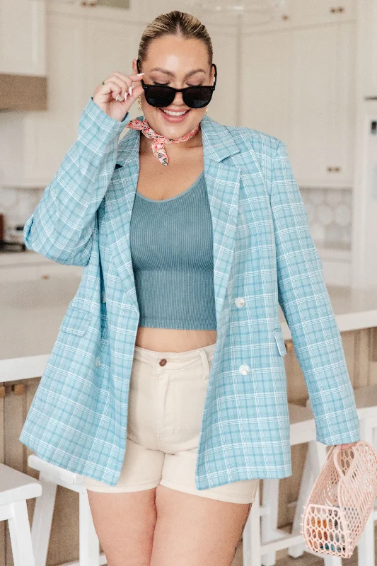 Plus Size Women's Military - Inspired Blazers with Gold Accents for a Bold LookFetch My Briefcase Plaid Blazer Plus Size Women's Military - Inspired Blazers with Gold Accents for a Bold LookFetch My Briefcase Plaid Blazer