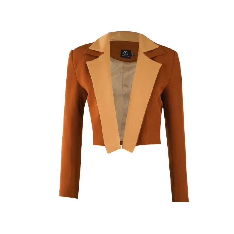 Plus Size Women's Double - Breasted Wool Blazers for Winter Office WearFRS11075