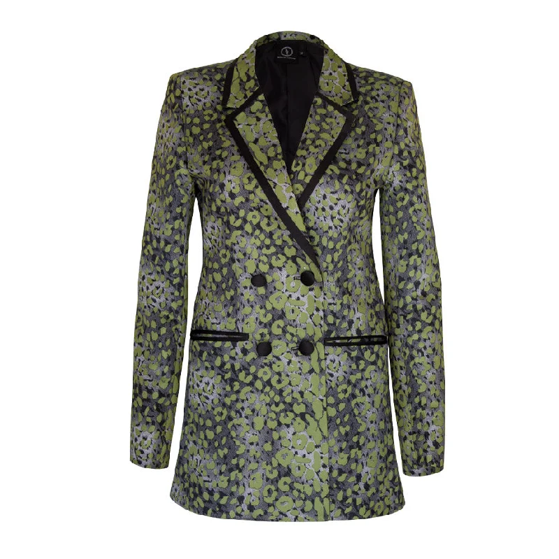 Women's Peplum Blazers in Emerald Green for a Stylish Work AttireFRS719