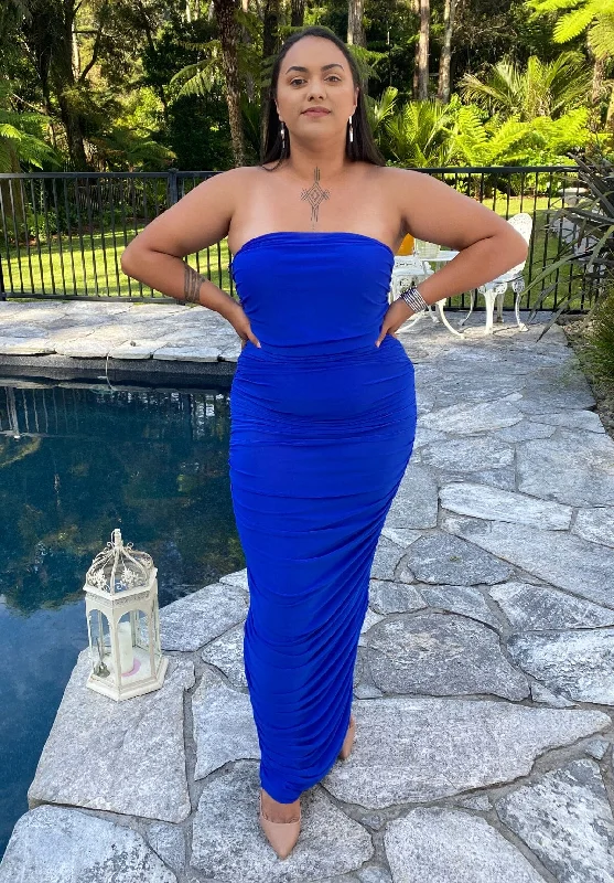 Off - the - Shoulder Women Dress for a Romantic and Feminine LookGinni Mesh - Electric Blue Off - the - Shoulder Women Dress for a Romantic and Feminine LookGinni Mesh - Electric Blue