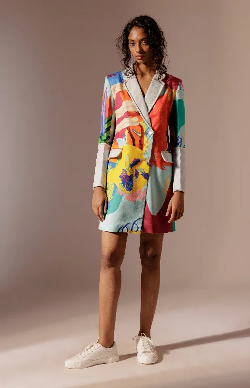 Women's Belted Blazers in Camel Color for a Sophisticated OutfitIsland Colour Block Blazer Dress Women's Belted Blazers in Camel Color for a Sophisticated OutfitIsland Colour Block Blazer Dress