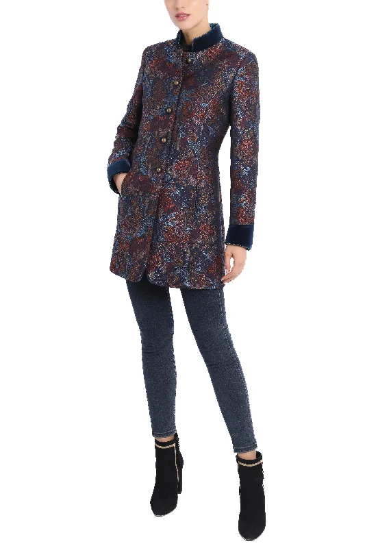 Women's Slim - Fit Blazers in Charcoal Gray for a Professional AppearanceLong blazer in Fauna-Jacquard universe Women's Slim - Fit Blazers in Charcoal Gray for a Professional AppearanceLong blazer in Fauna-Jacquard universe