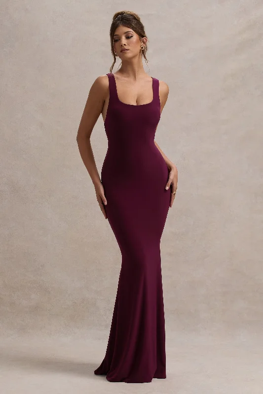 Long - Sleeve Women Dress in Velvet for a Luxurious Winter LookMahina | Burgundy Square-Neck Maxi Dress Long - Sleeve Women Dress in Velvet for a Luxurious Winter LookMahina | Burgundy Square-Neck Maxi Dress