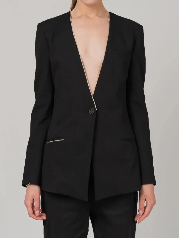 Women's Slim - Fit Blazers in Charcoal Gray for a Professional AppearanceJACKET