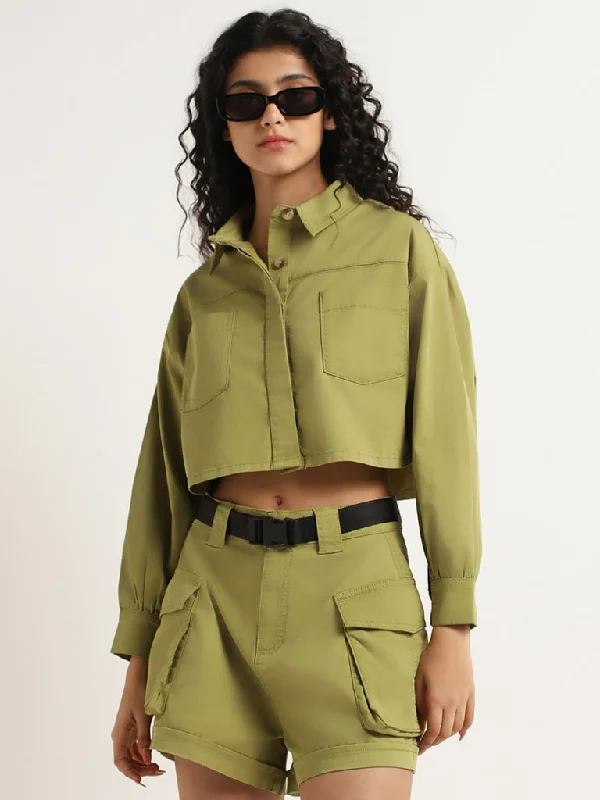 Plus Size Women's Faux Fur - Trimmed Blazers in Black for a Luxurious LookNuon Green Denim Crop Jacket Plus Size Women's Faux Fur - Trimmed Blazers in Black for a Luxurious LookNuon Green Denim Crop Jacket