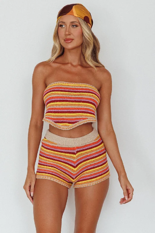 Printed Abstract Women Dress for a Modern and Artistic AppealPacific Strapless Knit Crop Top Tangerine Mixed Printed Abstract Women Dress for a Modern and Artistic AppealPacific Strapless Knit Crop Top Tangerine Mixed