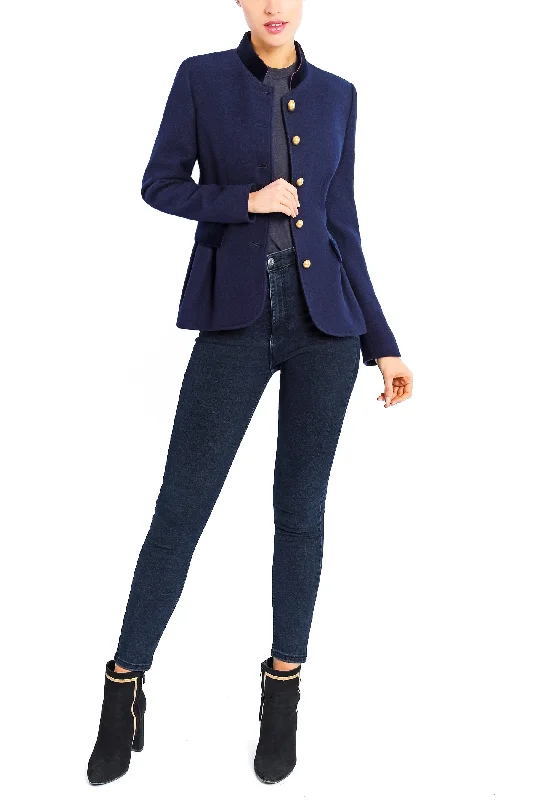 Women's Slim - Fit Blazers in Charcoal Gray for a Professional AppearancePeplum blazer from Austrian wool broadcloth in navy Women's Slim - Fit Blazers in Charcoal Gray for a Professional AppearancePeplum blazer from Austrian wool broadcloth in navy