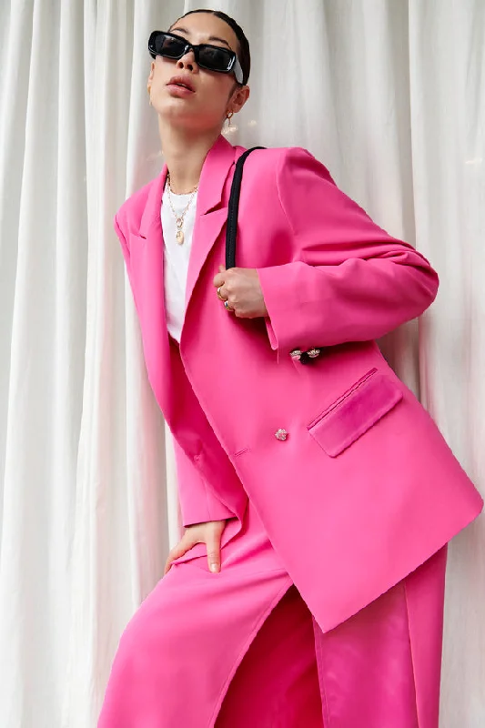 Women's Peplum Blazers in Emerald Green for a Stylish Work AttirePink 54 Blazer