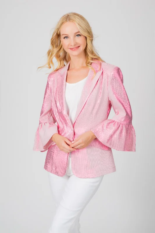 Plus Size Women's Faux Fur - Trimmed Blazers in Black for a Luxurious LookShimmering Luster Blazer Plus Size Women's Faux Fur - Trimmed Blazers in Black for a Luxurious LookShimmering Luster Blazer