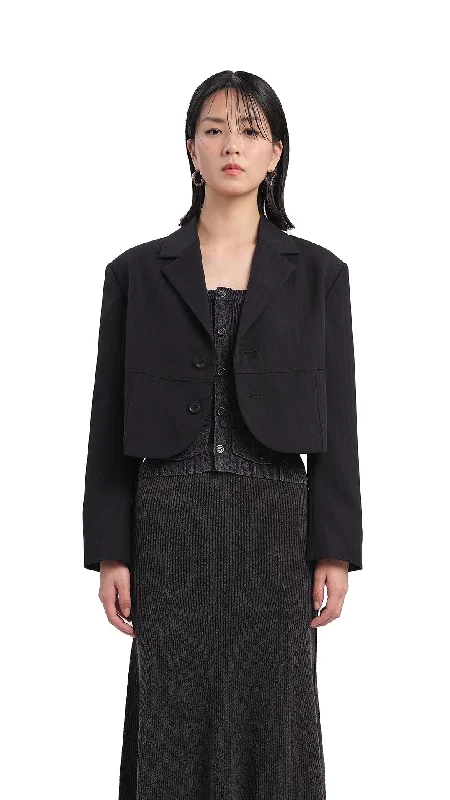 Women's Belted Blazers in Camel Color for a Sophisticated OutfitShort Suit Jacket