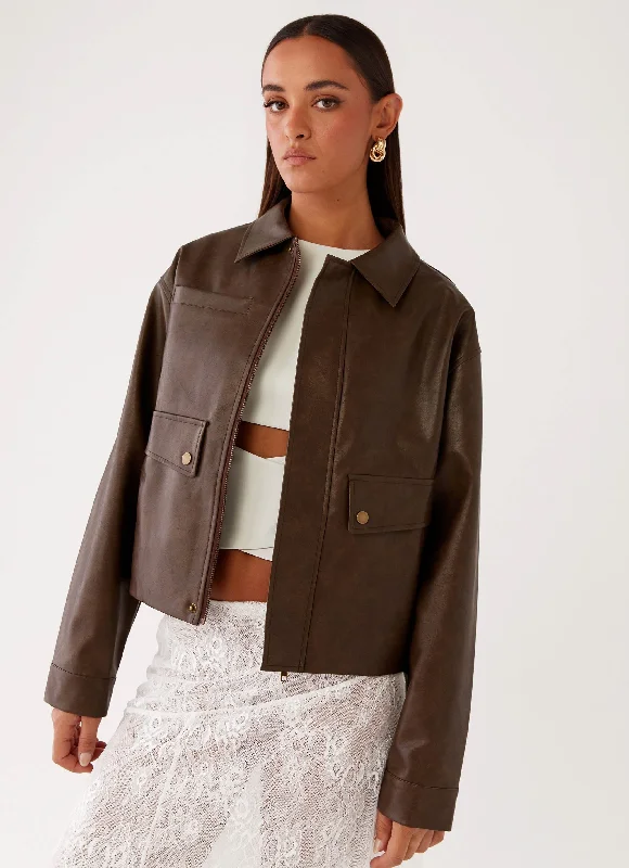 Double - Breasted Women's Leather Blazers in Taupe for an Edgy LookSloane Jacket - Brown Double - Breasted Women's Leather Blazers in Taupe for an Edgy LookSloane Jacket - Brown