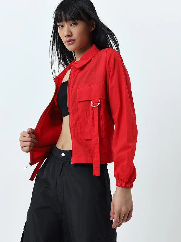 Women's Slim - Fit Blazers in Charcoal Gray for a Professional AppearanceStudiofit Red Utility Jacket Women's Slim - Fit Blazers in Charcoal Gray for a Professional AppearanceStudiofit Red Utility Jacket