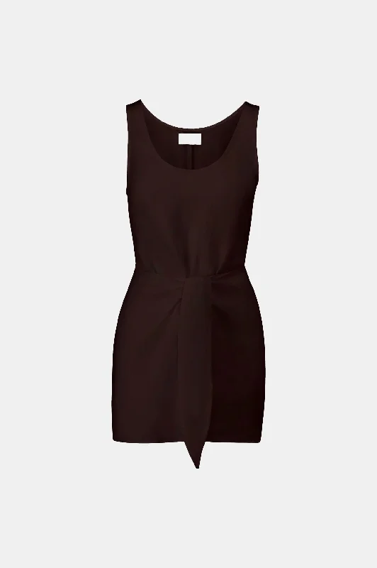 Empire Waist Women Dress to Accentuate the Bust and Conceal the WaistThe DK Mini Wrap Dress in Espresso Empire Waist Women Dress to Accentuate the Bust and Conceal the WaistThe DK Mini Wrap Dress in Espresso