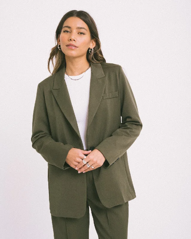 Oversized Women's Checkered Blazers in Black and White for a Trendy StyleTILTIL Sanne Blazer Army Green Oversized Women's Checkered Blazers in Black and White for a Trendy StyleTILTIL Sanne Blazer Army Green