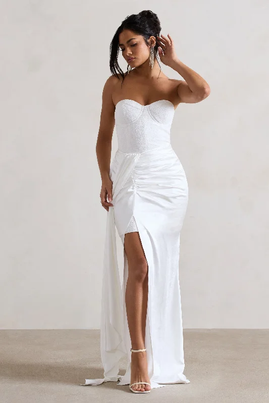 Maxi Women Dress with Floral Print for a Bohemian VibeValencia | Cream Lace Corset Maxi Dress With Detachable Skirt Maxi Women Dress with Floral Print for a Bohemian VibeValencia | Cream Lace Corset Maxi Dress With Detachable Skirt