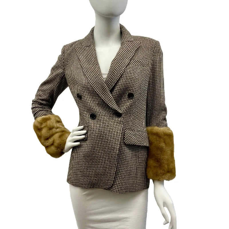 Double - Breasted Women's Leather Blazers in Taupe for an Edgy LookVeronica Beard Jacket Double - Breasted Women's Leather Blazers in Taupe for an Edgy LookVeronica Beard Jacket