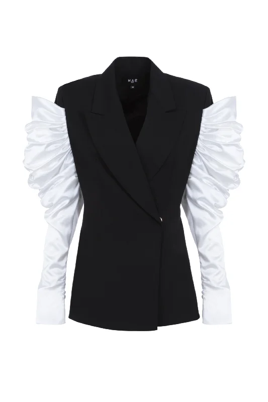 Women's Longline Linen Blazers in Pastel Colors for Summer EventsVeste Assurance noire et blanche Women's Longline Linen Blazers in Pastel Colors for Summer EventsVeste Assurance noire et blanche