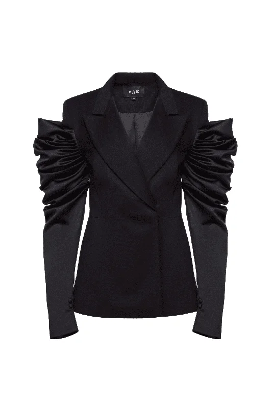 Women's Notched Lapel Blazers in Beige for a Timeless OutfitVeste Assurance noire