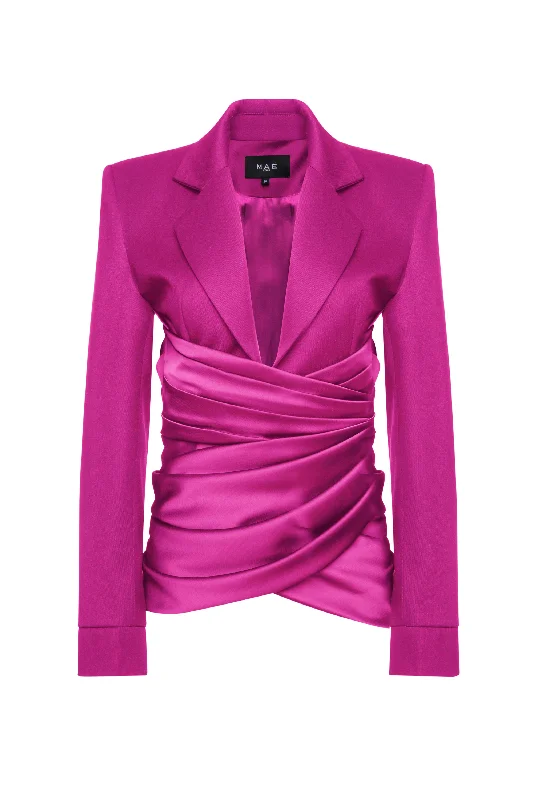 Women's Belted Blazers in Camel Color for a Sophisticated OutfitVeste Empowerment fuchsia Women's Belted Blazers in Camel Color for a Sophisticated OutfitVeste Empowerment fuchsia