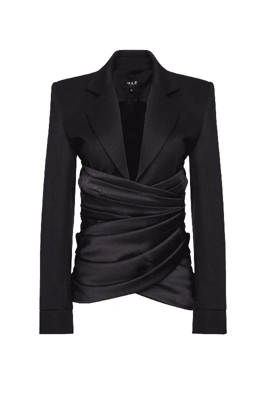 Double - Breasted Women's Leather Blazers in Taupe for an Edgy LookVeste Empowerment noire Double - Breasted Women's Leather Blazers in Taupe for an Edgy LookVeste Empowerment noire