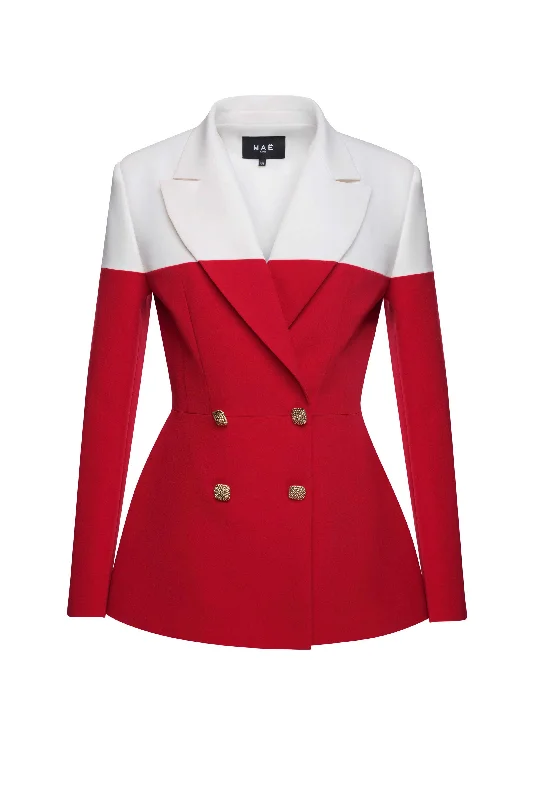 Plus Size Women's Double - Breasted Wool Blazers for Winter Office WearVeste Energy rouge Plus Size Women's Double - Breasted Wool Blazers for Winter Office WearVeste Energy rouge