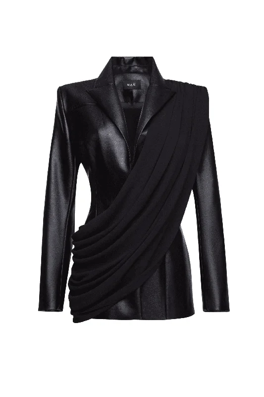 Single - Breasted Women's Tweed Blazers with Gold Buttons for a Classic LookVeste Renaissance en cuir vegan Single - Breasted Women's Tweed Blazers with Gold Buttons for a Classic LookVeste Renaissance en cuir vegan