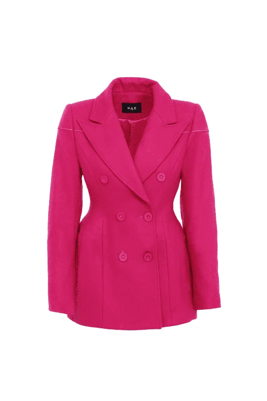 Single - Breasted Women's Tweed Blazers with Gold Buttons for a Classic LookVeste Smart fuchsia Single - Breasted Women's Tweed Blazers with Gold Buttons for a Classic LookVeste Smart fuchsia