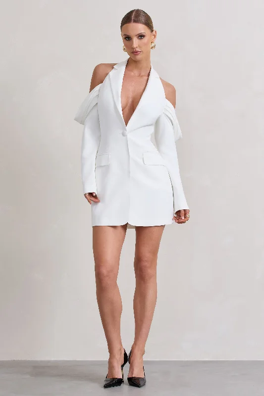 Little Black Women Dress with Sequins for a Glamorous Night OutYour Night | White Plunge Draped Blazer Dress Little Black Women Dress with Sequins for a Glamorous Night OutYour Night | White Plunge Draped Blazer Dress
