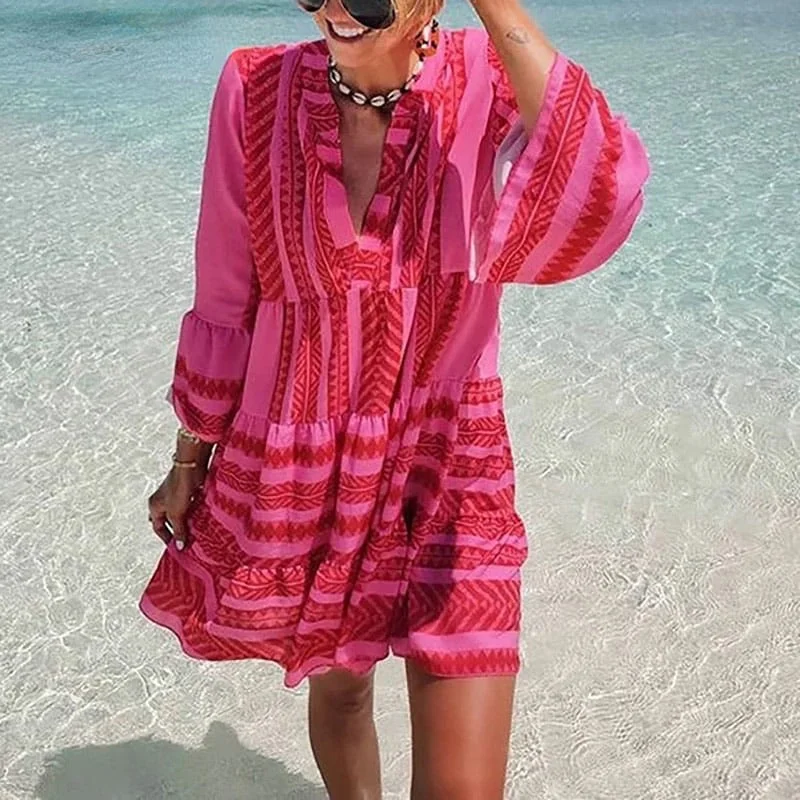 Printed Abstract Women Dress for a Modern and Artistic Appeal Printed Abstract Women Dress for a Modern and Artistic Appeal BerriesJam - Chic Flared Sleeve Tiered Tunic Dress Printed Abstract Women Dress for a Modern and Artistic Appeal Printed Abstract Women Dress for a Modern and Artistic Appeal BerriesJam - Chic Flared Sleeve Tiered Tunic Dress