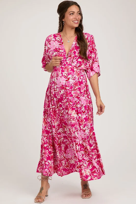 Lace - Embellished Women Dress for an Elegant and Sophisticated Appearance Lace - Embellished Women Dress for an Elegant and Sophisticated Appearance Fuchsia Floral Dolman Sleeve Tiered Maternity Maxi Dress Lace - Embellished Women Dress for an Elegant and Sophisticated Appearance Lace - Embellished Women Dress for an Elegant and Sophisticated Appearance Fuchsia Floral Dolman Sleeve Tiered Maternity Maxi Dress