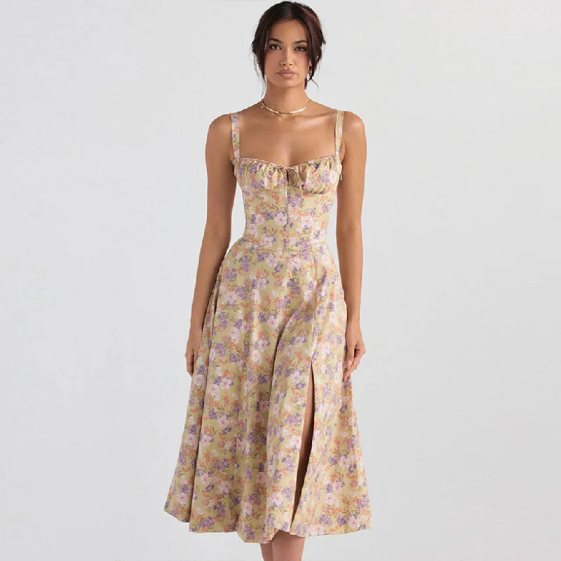 Long - Sleeve Women Dress in Velvet for a Luxurious Winter Look Long - Sleeve Women Dress in Velvet for a Luxurious Winter Look Floral Printed Lace Up Back Tie String Slit Midi Sundress - Green Long - Sleeve Women Dress in Velvet for a Luxurious Winter Look Long - Sleeve Women Dress in Velvet for a Luxurious Winter Look Floral Printed Lace Up Back Tie String Slit Midi Sundress - Green