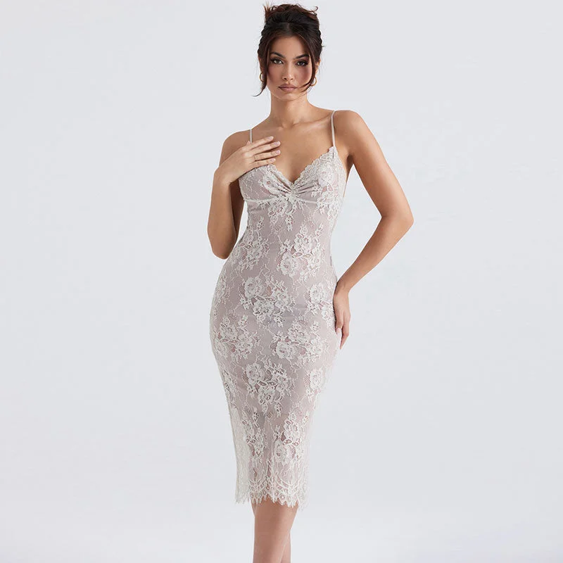 Wrap - Style Women Dress with Adjustable Fit for All Body Types Wrap - Style Women Dress with Adjustable Fit for All Body Types Floral Lace Ruched Trim Open Back Bodycon Slip Cocktail Midi Dress - White Wrap - Style Women Dress with Adjustable Fit for All Body Types Wrap - Style Women Dress with Adjustable Fit for All Body Types Floral Lace Ruched Trim Open Back Bodycon Slip Cocktail Midi Dress - White