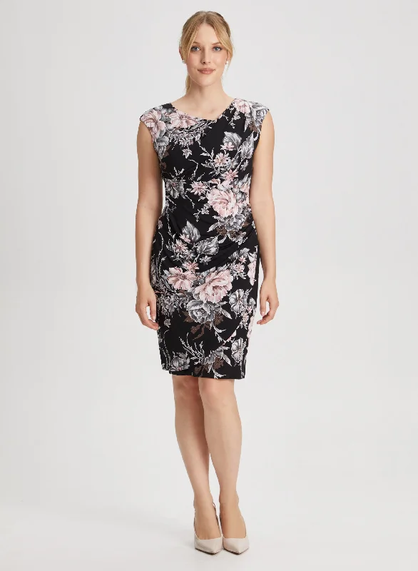 Plaid midi dresses for a fall - themed family gatheringAsymmetric Neck Floral Print Dress Plaid midi dresses for a fall - themed family gatheringAsymmetric Neck Floral Print Dress