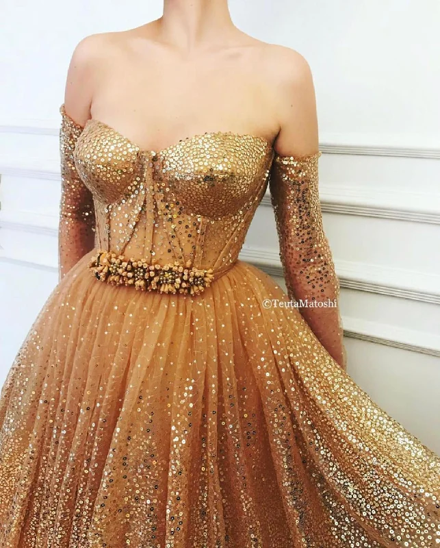 Midi dresses with sheer panels for a touch of allureAurora Bloom Half Sleeve Gown