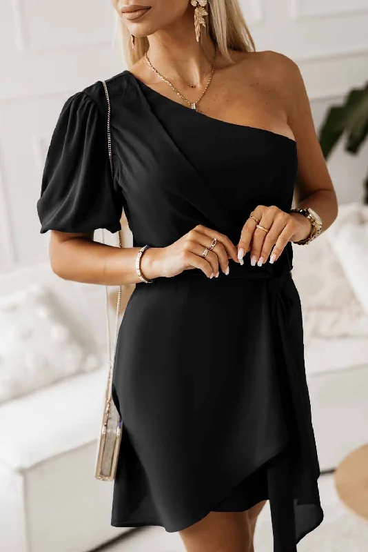 Midi dresses with tiered skirts for a bohemian festival lookAsymmetrical Twist Front Wrap Dress