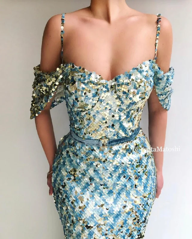 Maxi - inspired midi dresses with flowing fabrics for a beachy vibeCerulean Bliss Mermaid Dress