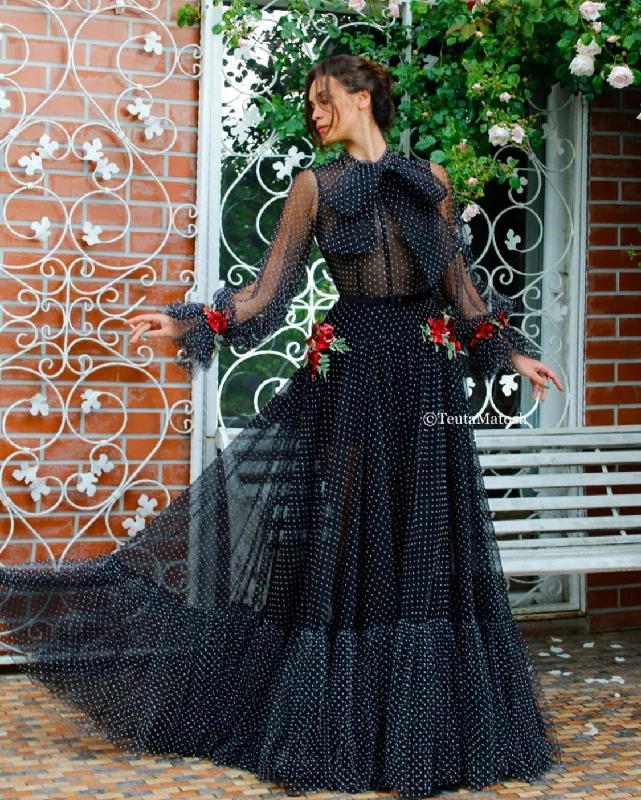 Midi dresses with button - down skirts for a unique and functional designDotted Bloom Gown Midi dresses with button - down skirts for a unique and functional designDotted Bloom Gown