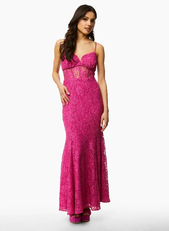 Midi dresses with ribbed textures for a unique and tactile appearanceEmbroidered Detail Mermaid Dress