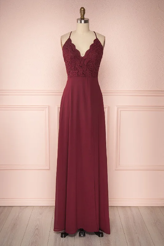 Midi dresses with puff sleeves for a vintage - inspired lookFabia Burgundy | Lace & Chiffon Maxi Dress Midi dresses with puff sleeves for a vintage - inspired lookFabia Burgundy | Lace & Chiffon Maxi Dress