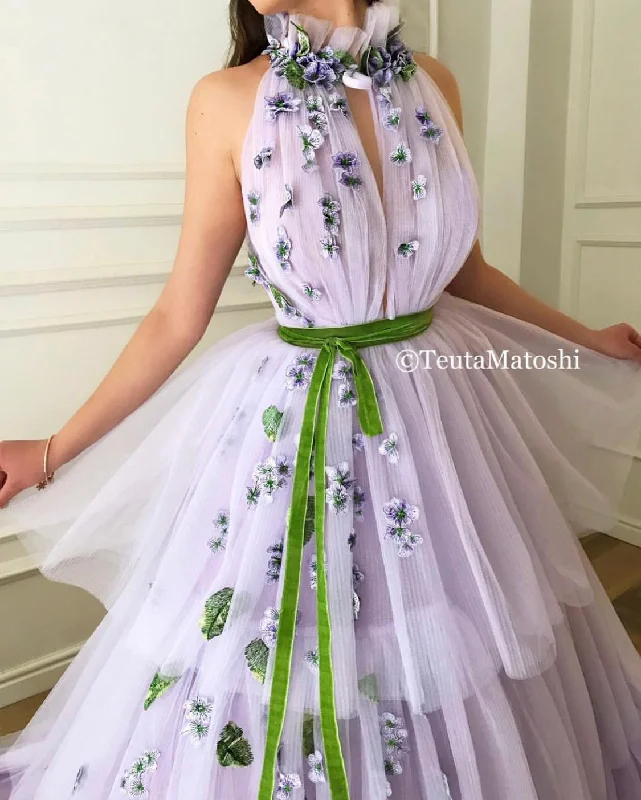 Midi dresses with button - down skirts for a unique and functional designLavender Bloom Gown Midi dresses with button - down skirts for a unique and functional designLavender Bloom Gown