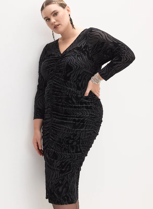 Midi dresses with pleated skirts for a timeless and elegant appealMelanie Lyne - Velvet Zebra Print Dress Midi dresses with pleated skirts for a timeless and elegant appealMelanie Lyne - Velvet Zebra Print Dress