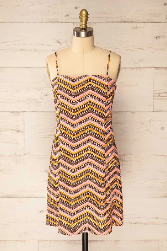 Midi dresses with one - shoulder designs for a modern and asymmetric styleMirmande Stripes | Short Dress w/ Thin Straps Midi dresses with one - shoulder designs for a modern and asymmetric styleMirmande Stripes | Short Dress w/ Thin Straps