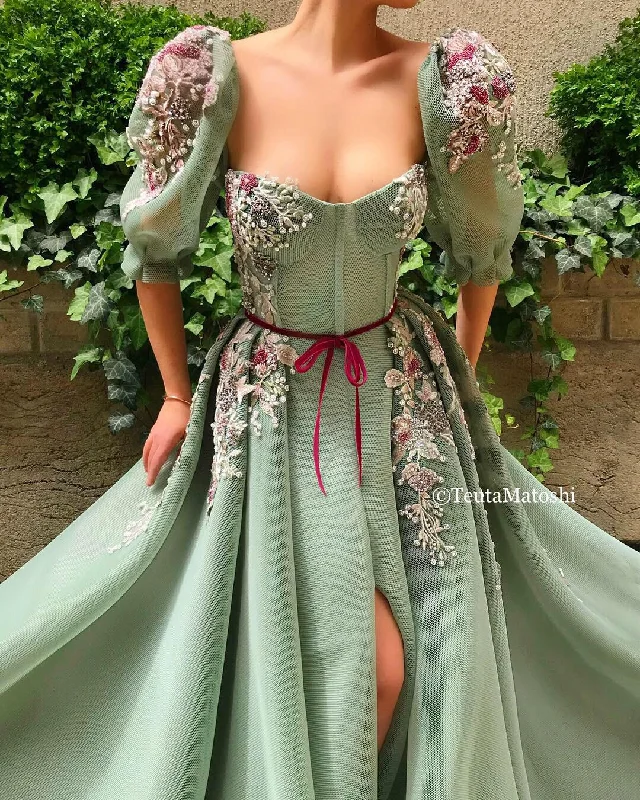 Midi dresses with ruffled bodices for a more pronounced feminine lookMossy Bloom Gown Midi dresses with ruffled bodices for a more pronounced feminine lookMossy Bloom Gown